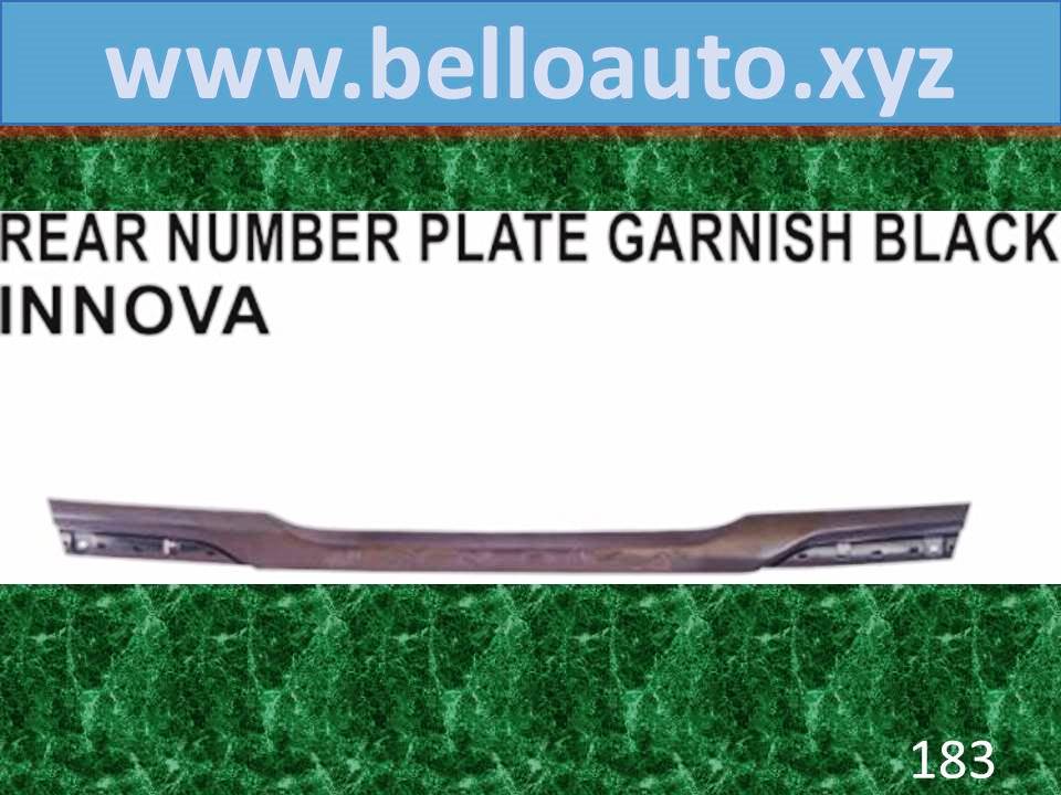 Rear Number Plate Garnish Black Innova