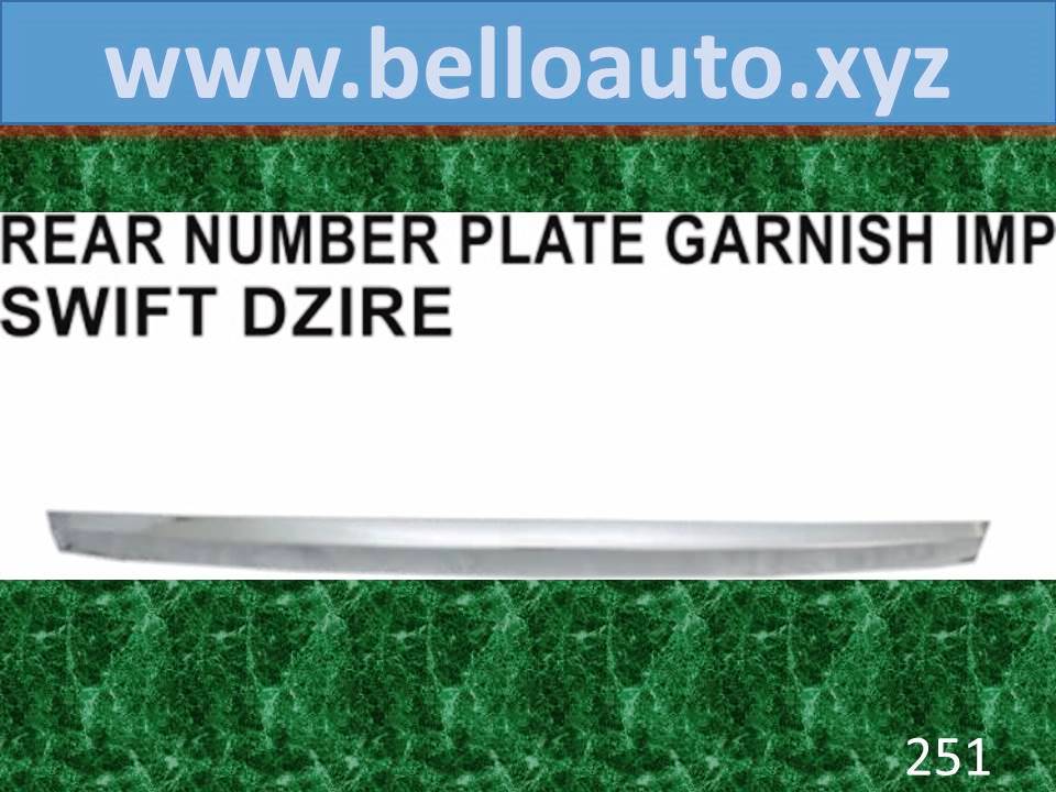 Rear Number Plate Garnish Imp Swift or Dzire