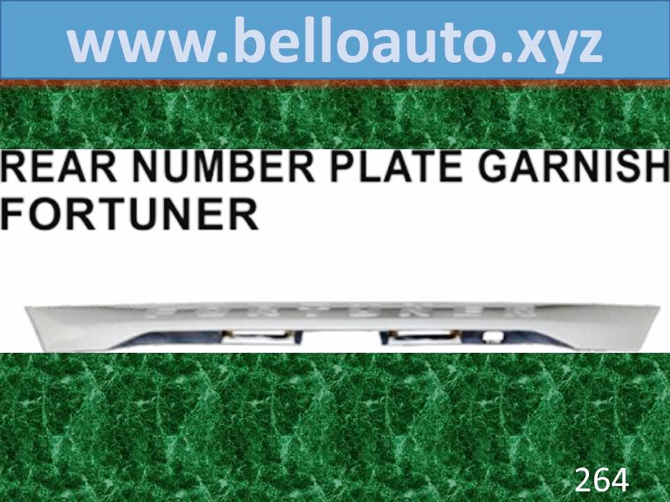 Rear Number Plate Garnish Fortuner