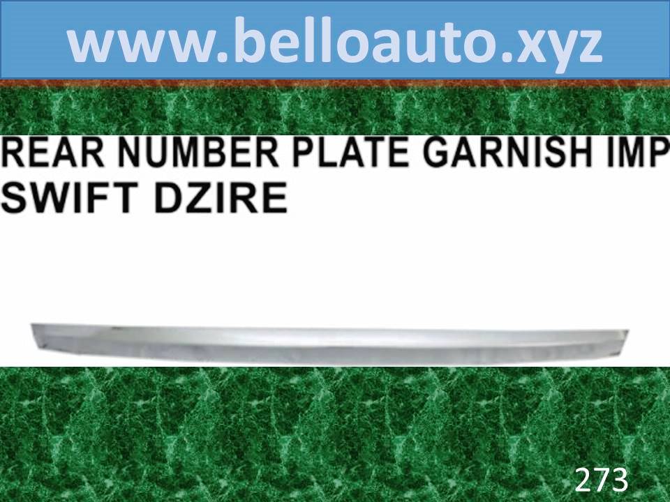 Rear Number Plate Garnish Imp Swift or Dzire