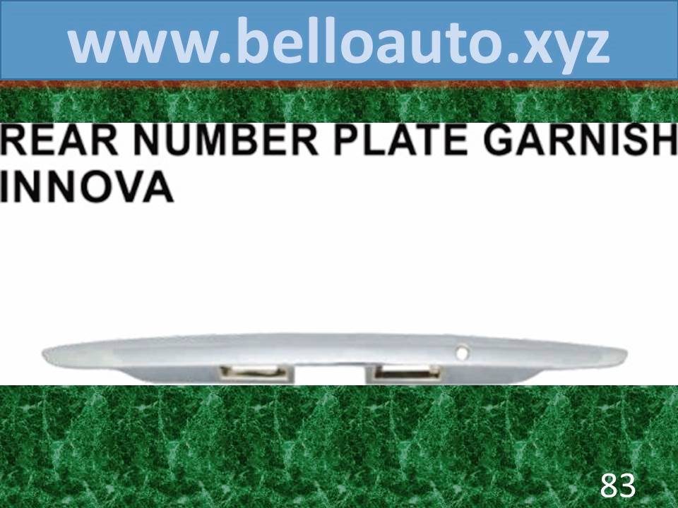 Rear Number Plate Garnish Innova